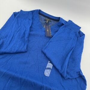 Club Room Merino‎ Wool Blend V Neck Sweater Vibrant Blue XL Men Casual Preppy